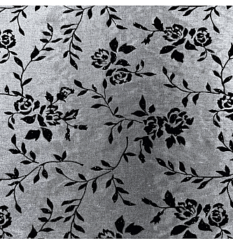 Saten Pliš ruže | srebrna/crna | 75%VI / 25%PL