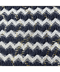 Ltex Pletenina Šljokasti cik-cak | tamnoplava/zlatna | 50%PA / 45%PL / 5%EL 70802.080