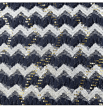Pletenina Šljokasti cik-cak | tamnoplava/zlatna | 50%PA / 45%PL / 5%EL
