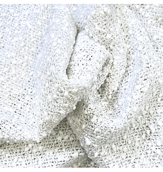Mrežasta pletenina Bouclé  | bijela | 100%PL