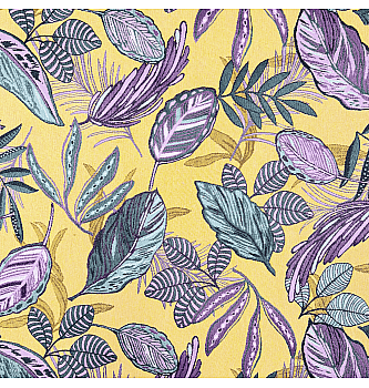 Jacquard Tropsko lišće | žuta | 75%PL / 25%CO