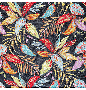 Jacquard Šareno lišće | crna | 55%CO / 45%PL