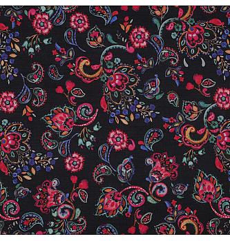 Batist Cvjetni paisley | digitalni tisak | crna | 100%CO