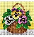 Goblen set mačuhice u košari | 13,5 x 13,5cm