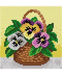 ORCHIDEA Goblen set mačuhice u košari | 13,5 x 13,5cm M1967