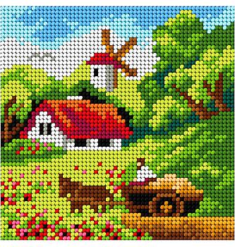 Goblen set Na selu je lijepo | 13,5 x 13,5cm