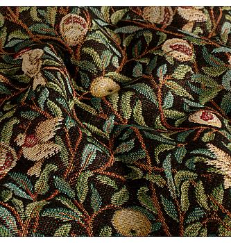 Jacquard Rajski vrt | crna | 50%PL / 50%CO