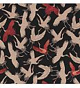 Jacquard Orientalni ždralovi | crna | 58%CO / 32%PL / 10%PC