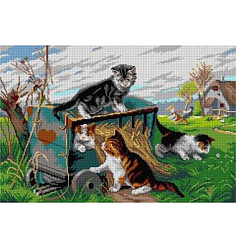 Goblen mačići se igraju | Julius Adam | 40x60cm