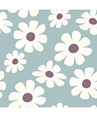 Nooteboom Krep jersey Retro tratinčice | pastelno plava | 95%CO / 5%EL 26693.003