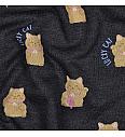 Čupavljena felpa Lucky cat | tamnoplava | 60%CO / 40%PL