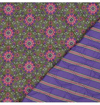 Preštepani batist Ornament | obostrani | maslinasta | 75%CO / 25%PL