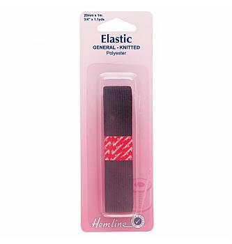 Elastika 20mm, 1m, crna