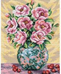 ORCHIDEA Goblen Ružičaste ruže u vazi | 24x30 cm 2399H