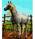 Goblen Lipicaner u ogradi | 18x24 cm