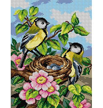 Goblen Plava sjenica i gnjezda | 30x40cm