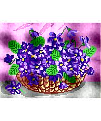 ORCHIDEA Goblen Košarica ljubičica | 18x24 cm 1312F