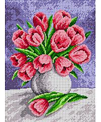 ORCHIDEA Goblen Tulipani u sivoj vazi | 30x40 cm 1768J