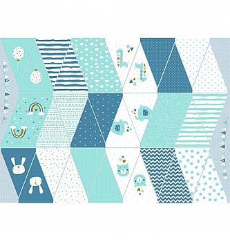 Popelin Zastave  | plava | ploča | 100%CO