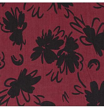 Tencel Crno cvijeće | bordo | 100% LC<br /><br />