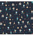 GOTS Popelin Pirati  | tamno plava | 100%CO