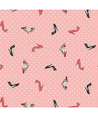 MAKOWER Patchwork tkanina Pamper Shoes pink | 110cm 2311/P