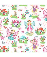 MAKOWER Patchwork tkanina Daydream fairies white | 110cm 2276/W