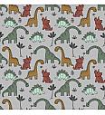 GOTS čupavljena felpa Ljubazni dinosauri | svijetlo siva | 95%CO / 5%EL