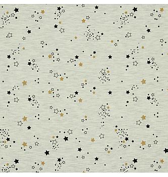 Jersey Zvjezdice glitter | krem melanž | 60%CO / 35%PL / 5%EL