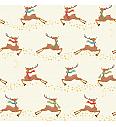 Patchwork tkanina Merry flying deer cream | 110cm