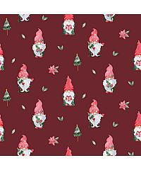 Verhees Popelin Božićni patuljci | digitalni tisak | crvena | 100%CO 09987.008