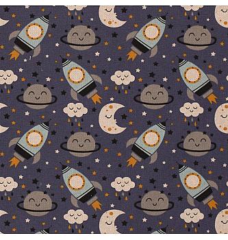 Deko pamuk Rakete | indigo | 80%CO / 20%PL