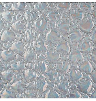 Tkanina za jakne Srca | hologram | srebrna | 50%PL / 50%PU