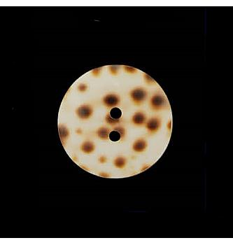 Gumb Tigrasta školjka | 2 rupice | natur | 18