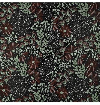 Jacquard Biljke | obostrani | crna | 100%PL