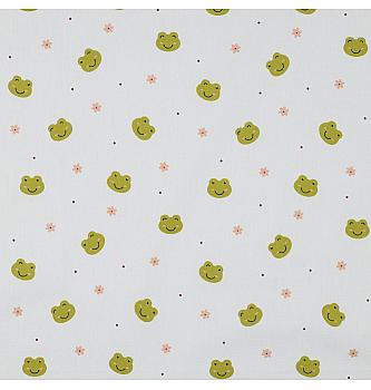 GOTS Popelin Žabice | bijela | 100%CO