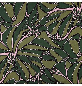 Pamučni saten Etno | tanji | zelena | 100%CO