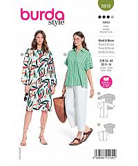 BURDA Kroj košulje i košuljne haljine ravnih linija 5918