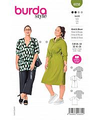 BURDA Kroj Košulja-haljina i bluza s V izrezom 6038