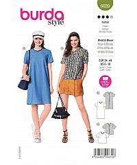 BURDA Kroj Haljina i bluza s volanom na izrezu 6039