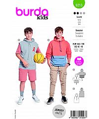 BURDA Kroj Tinejdžerska majica/prsluk s kapuljačom 9213