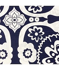 KH Group Viskoza s lanom Cvjetna fantazija | tamnoplava | 55%VI / 45%LI S2396-3685