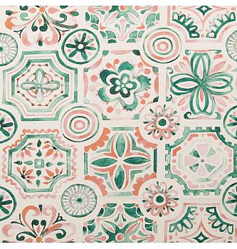 Popelin Mediteranski ornament | zelena | digitalni tisak | 100%CO