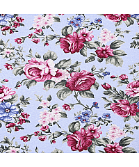 CD Jacquard Retro cvijeće | svijetloplava | 60%PL / 40%CO 24843
