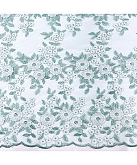 KH Group Čipka Lureks cvijetovi | menta | 100%PL S2576-1090