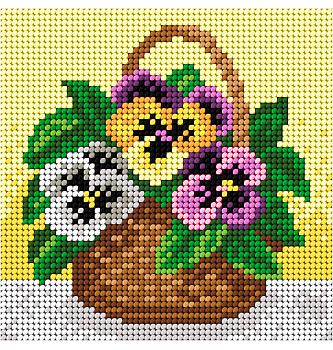 Goblen set mačuhice u košari | 13,5 x 13,5cm