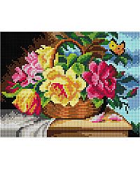 ORCHIDEA Goblen set Ruže u košari | 16,5 x 22cm M2926