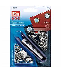 PRYM Rinčice | srebrne | 8mm | 24kom 541374