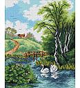 Goblen Labud kraj mosta | 40x50cm