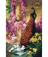 ORCHIDEA Goblen Paun i labudovi u vrtu | Eugene Bidau | 50x81 cm 2629T
